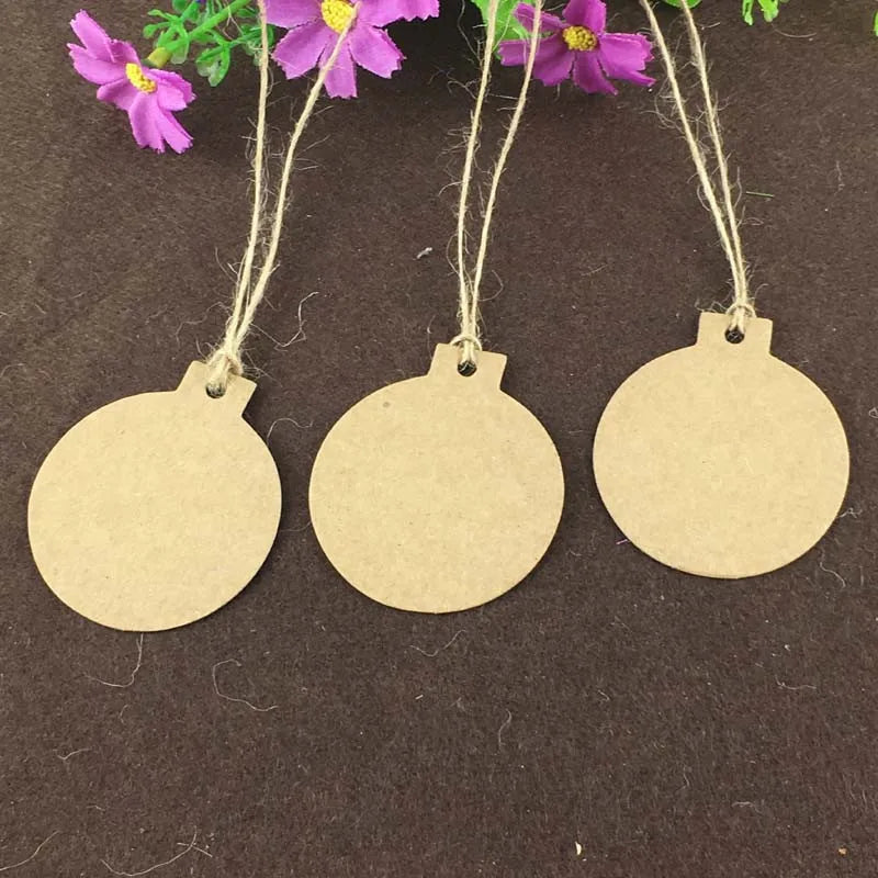 100Pcs Bomb Shape Hang Tags DIY Cardboard + Hemp Strings