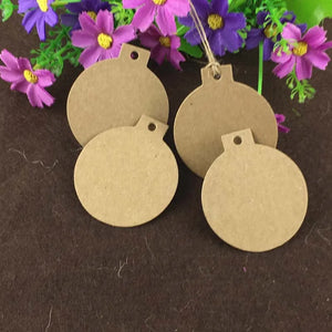 100Pcs Bomb Shape Hang Tags DIY Cardboard + Hemp Strings