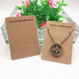 100pcs Necklace Card with Love Packing - 5x7.5cm Paper Card