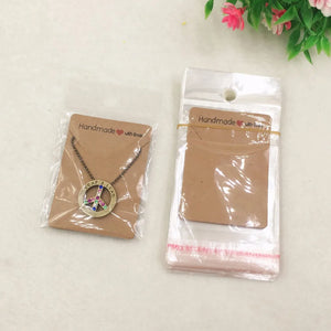 100pcs Necklace Card with Love Packing - 5x7.5cm Paper Card