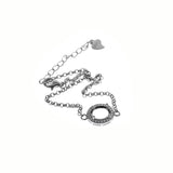 925 Sterling Silver Oval Prong Bezel Settings CZ Stone DIY Charm Bracelet