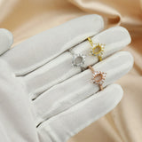 5x7MM Breast Milk Resin Rose Ring Setting 925 Sterling Silver Art Deco Prong