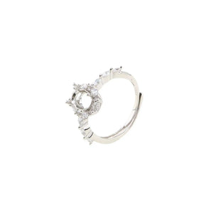 5x7MM Oval Bezel Rose Plated 925 Silver Adjustable Ring Setting