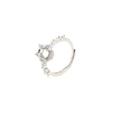5x7MM Oval Bezel Rose Plated 925 Silver Adjustable Ring Setting