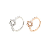 5x7MM Oval Bezel Rose Plated 925 Silver Adjustable Ring Setting