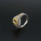Vintage Style Oval Bezel Pave CZ Stone Ring 925 Sterling Silver Setting