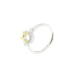 Oval Bezel Pave CZ Stone Vintage Style 925 Silver Ring Setting