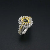 Vintage Style Oval Bezel Pave CZ Stone Ring 925 Sterling Silver Setting