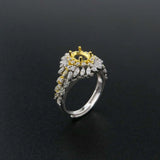 Vintage Style Oval Bezel Pave CZ Stone Ring 925 Sterling Silver Setting