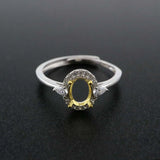 Oval Bezel Pave CZ Stone Vintage Style 925 Silver Ring Setting