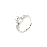 5x7MM Oval Bezel Rose Plated 925 Silver DIY Ring Setting Blank