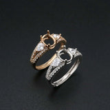 5x7MM Oval Bezel Rose Plated 925 Silver DIY Ring Setting Blank