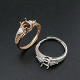 5x7MM Oval Bezel Rose Plated 925 Silver DIY Ring Setting Blank