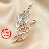 5x7MM Oval Prong Bezel Pendant Settings Mother Child Two Stones