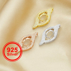 5x7MM Oval Prong Pendant Settings 925 Sterling Silver Rose Plated Charm