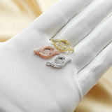 5x7MM Oval Prong Pendant Settings 925 Sterling Silver Rose Plated Charm