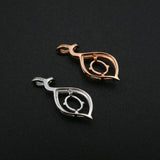 5x7MM Oval Prong Pendant Settings Sterling Silver Rose Plated Charm Bezel