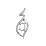 5x7MM Oval Prong Pendant Settings Sterling Silver Rose Plated Charm Bezel