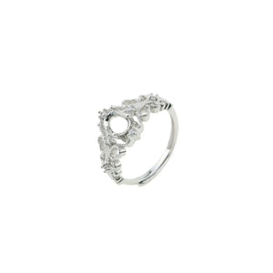 Vintage Style Oval Prong Ring Settings Blank Adjustable 925