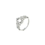 Vintage Style Oval Prong Ring Settings Blank Adjustable 925
