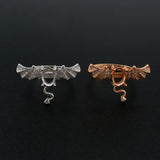 Evil Bat Rose Plated Oval Prong Ring Setting in 925 Sterling Silver