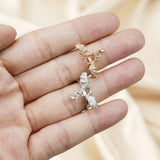 Evil Bat Rose Plated Oval Prong Ring Setting in 925 Sterling Silver