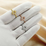 Rose Plated Oval Prong Ring Setting 925 Sterling Silver DIY Jewelry