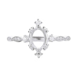 Rose Plated Oval Prong Ring Setting 925 Sterling Silver DIY Jewelry