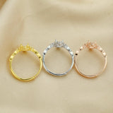 Rose Plated Oval Prong Ring Setting 925 Sterling Silver DIY Jewelry