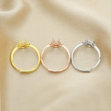 Oval Prong Ring Settings in Rose Plated 925 Sterling Silver