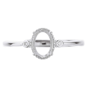 Oval Prong Ring Settings in Rose Plated 925 Sterling Silver