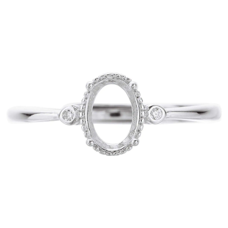 Oval Prong Ring Settings in Rose Plated 925 Sterling Silver