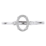 Oval Prong Ring Settings in Rose Plated 925 Sterling Silver