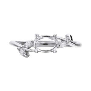 Oval Prong Ring Settings 925 Sterling Silver Rose Plated