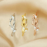 Oval Prong Ring Settings 925 Sterling Silver Rose Plated