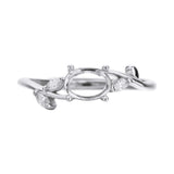Oval Prong Ring Settings 925 Sterling Silver Rose Plated