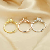 Oval Prong Ring Settings 925 Sterling Silver Rose Plated