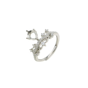 Vintage Style 5x7MM Pear Prong Ring Setting in 925 Sterling Silver