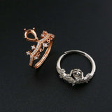 Vintage Style 5x7MM Pear Prong Ring Setting in 925 Sterling Silver