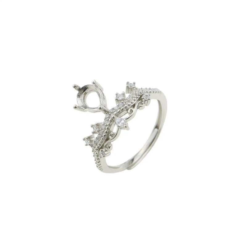 Vintage Style 5x7MM Pear Prong Ring Setting in 925 Sterling Silver