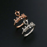 Vintage Style 5x7MM Pear Prong Ring Setting in 925 Sterling Silver