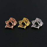 5x7MM Pear Prong Butterfly Pendant Rose Plated 925 Sterling Silver Charm