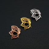 5x7MM Pear Prong Butterfly Pendant Rose Plated 925 Sterling Silver Charm