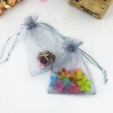 100pcs Grey Organza Bags Jewelry Storage Wedding Gift Small Drawstring Pouches