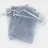 100pcs Grey Organza Bags Jewelry Storage Wedding Gift Small Drawstring Pouches