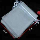 100pcs Grey Organza Bags Jewelry Storage Wedding Gift Small Drawstring Pouches