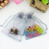 100pcs Grey Organza Bags Jewelry Storage Wedding Gift Small Drawstring Pouches