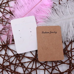 100pcs Rectangle Brown Earrings Display Cards DIY Jewelry Packing Tags