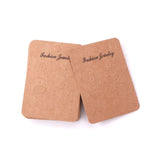 100pcs Rectangle Brown Earrings Display Cards DIY Jewelry Packing Tags