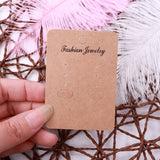 100pcs Rectangle Brown Earrings Display Cards DIY Jewelry Packing Tags